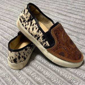 MYRA Brown and Black Slip-On Shoes
